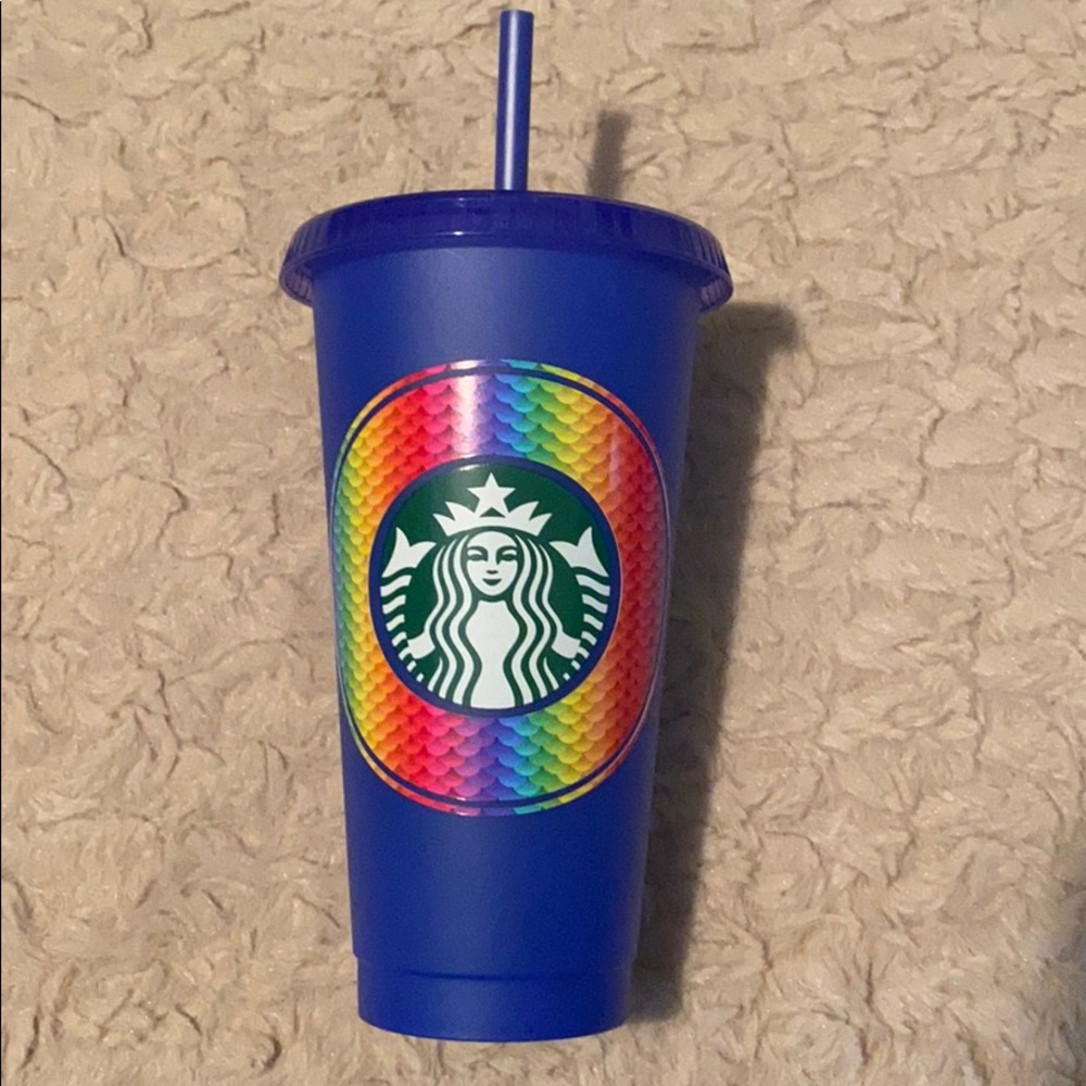 Starbucks color changing cup with rainbow scales